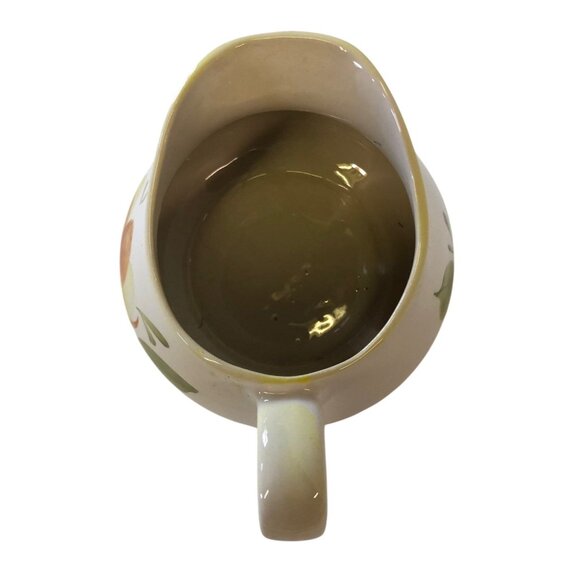 Secla Pottery Pitcher Hand Painted Portugal Ceramic Flowers Squat Wide Mouth - Picture 7 of 10